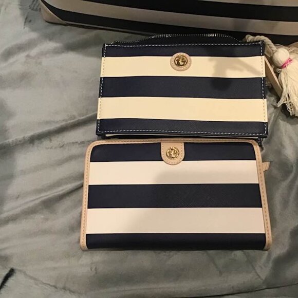 Spartina 449 Navy Stripe Tote Bag Set - Picture 9 of 11